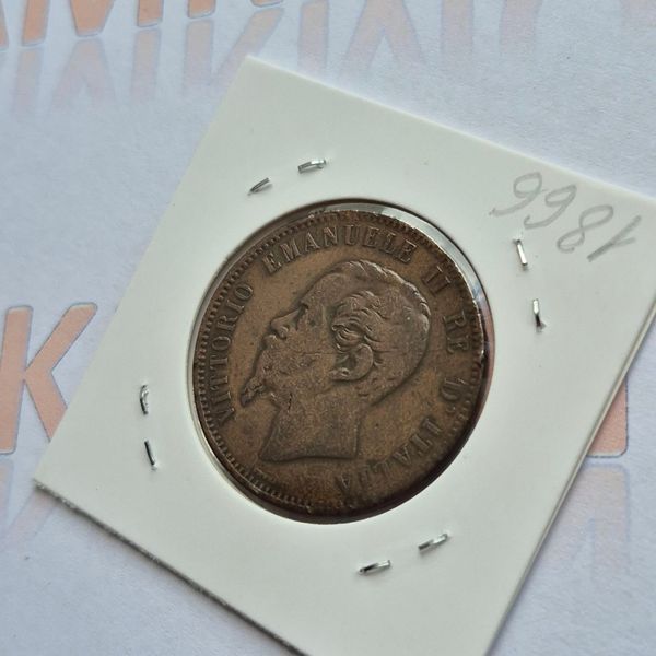 Монета Італії 10 чентезимо 1866 року, мітка монетного двору "N" - Неаполь it_10c_1866_N фото
