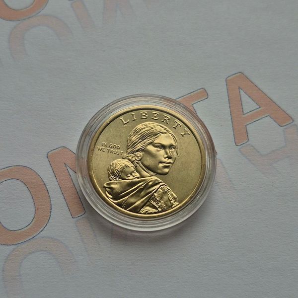 Пам'ятна монета США 1 долар 2026 року. Корінні Американці - Поллі Купер, мітка монетного двору: "P" - Філадельфія usa_1_2026_КуперP фото