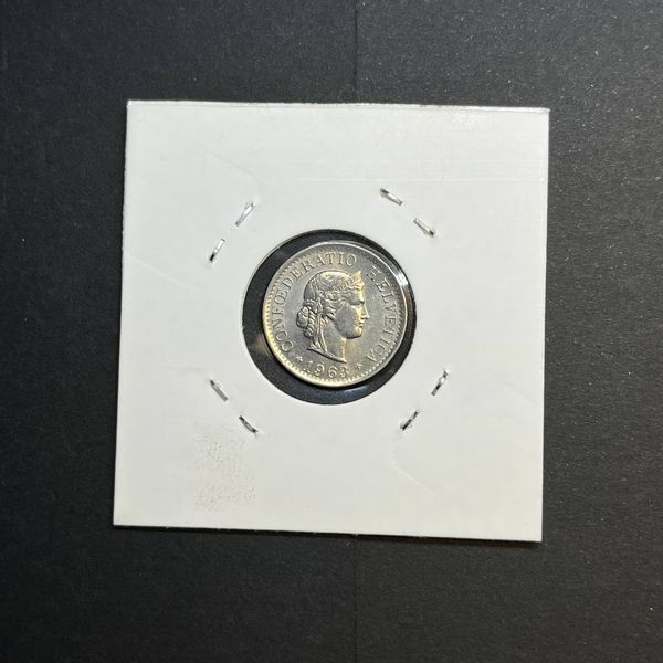 Монета Швейцарії 5 раппен 1963 року CHF_5Rp_1963 фото