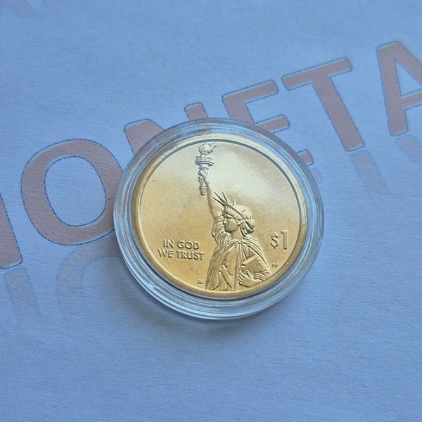 Пам'ятна монета США 1 долар 2018 року. Американські інновації - Перший патент, мітка монетного двору: "D" - Денвер usa_1_2018_ПатентD фото