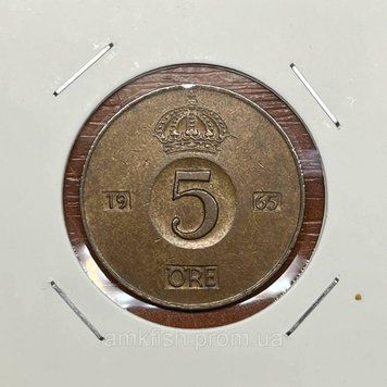 Монета Швеції 5 ере 1965 року se_5_1965 фото