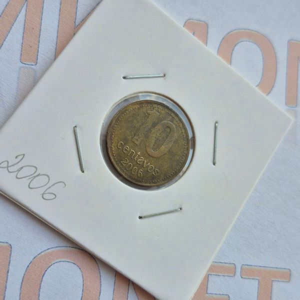 Монета Аргентини 10 сентаво 2006 року гладкий гурт, магнітна arg_10_2006 фото