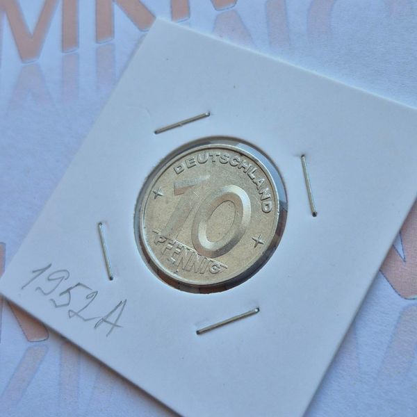 Монета Німеччини - НДР 10 пфенігів 1952 року, мітка монетного двору "А" - Берлін НДР_10_1952_А фото