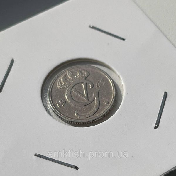 Монета Швеції 10 ере 1941 року, нікелева бронза, &laquo;GV&raquo; на аверсі se_10_1941 фото