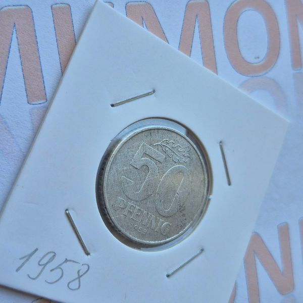 Монета Німеччини - НДР 50 пфенігів 1958 року НДР_50_1958 фото