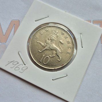 Монета Великої Британії 10 нових&nbsp;пенсів 1969 року gb_10_1969 фото